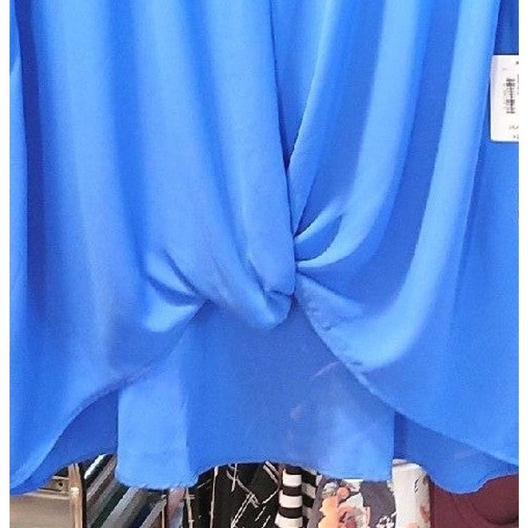 Belle+Sky Caribbean Blue Womans Flowy  V-neck Top size XXL - Picture 3 of 6